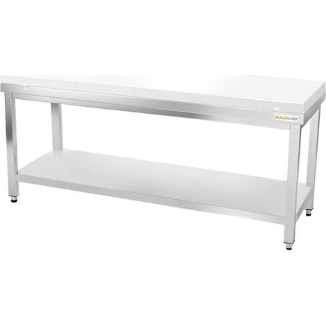 Table de boucher avec plaque de découpe blanche - 2000 x 700 mm / GOLDINOX