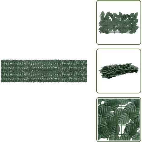 Protezione da sole - vidaXL Paravento da Balcone con Foglie Verde Scuro 600x150 cm - Privacy balcone