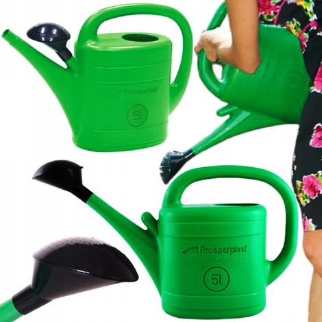 IKSP05-G642 Gartengießkanne für Blumen und Gemüse, 5 l, Universalsieb, grün (1/5)