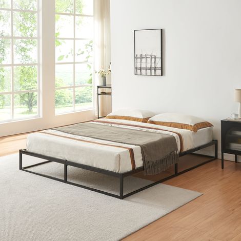 Metallbett Trerunta 180 x 200 cm Stahl Schwarz [en.casa]