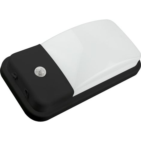Aplique de Pared IP65 Negro con Sensor 176x271MM 20W Fría Matel