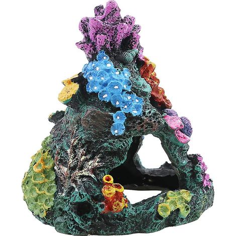 Grotte décorative en résine de 15 cm (6 pouces) pour aquarium, servant d'abri et de refuge pour les poissons. Idéale pour dormir, se reposer et jouer. (1/4)