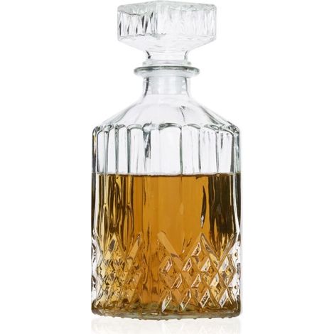 Classic glass decanter for whisky, cognac, liqueur - whisky carafe - whisky bottle - approx. 800 ml (1/3)