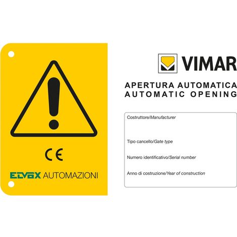 Panneau d'avertissement VIMAR - ZX20