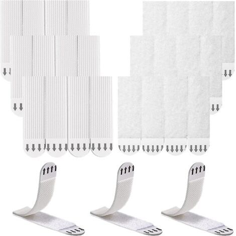 Fixation Murale Sans Percer 12 Paires (24 Bandes) Accroche Tableau Ruban Scratch Adhésif Puissant 16mm x 70mm Attache Cadre Autocollant Scratch pour Cadre Photos Et l'artisanat (1/5)