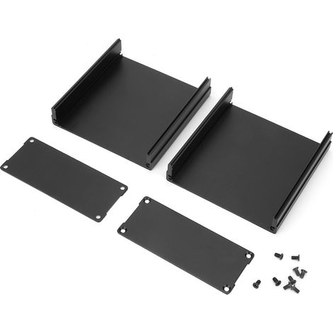 Boîtier de projet électronique de boîtier de boîte à instruments de carte de circuit imprimé en aluminium noir mat (1/5)