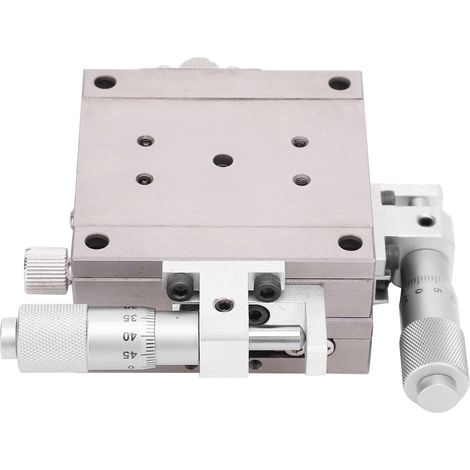 Table de guidage linéaire croisée XY manuelle, plateforme haute précision 60x60mm M2G-S60, coulisseau à rouleaux pour ajustement fin. (1/5)