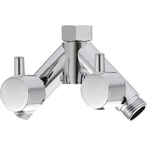 Vanne d'inversion en laiton pour douche - 2 voies - Répartiteur en Y - 1/2" - Pour tuyau de douche e (1/4)