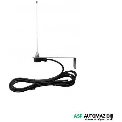 Antenna per automazione cancelli accordata con staffa in acciaio 433,92 Mhz - RG58 3,5M