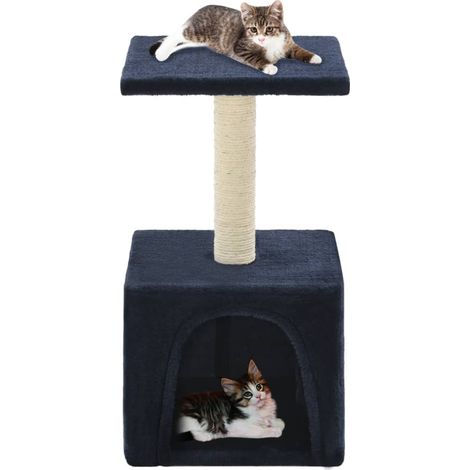 vidaXL Cat Tree with Sisal Scratching Post 55 cm Dark Blue (1/5)