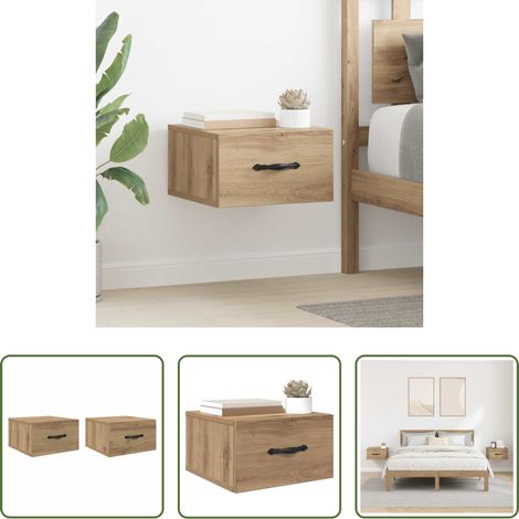 Rangement chambre - Cabinet de chevet 2 pcs chêne artisanal 35 x 35 x 20 cm (1/5)