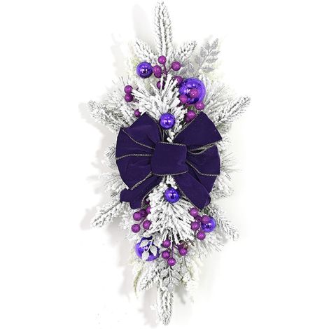 Guirlande De Noël - Guirlande Pour Escalier Porte Cheminée Fenêtre - Décoration Intérieure Extérieure - Artificielle - Violet - 2 Mètres - 1 Pièce (1/5)