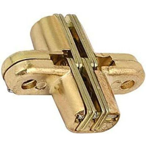 Bardusch-Charnière cachée, 1 charnière invisible 180 degrés en alliage de zinc doré invisible de porte en croix (1/4)