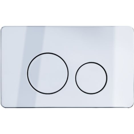 Balneo Plaque de commande WC OXO chrome - plaque encastrée pour bâti-support - double touche 2 fonctions (1/4)