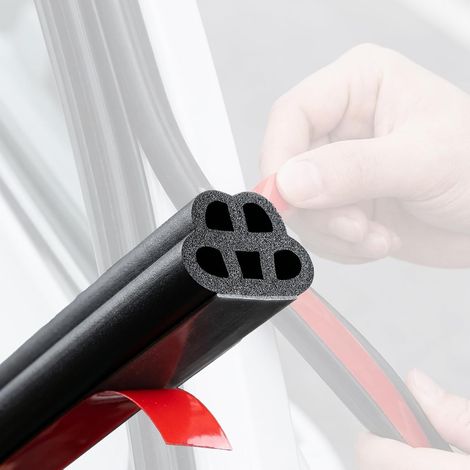 Sollbry 16M Joint Porte Voiture Adhésif Universel-5 Trous Double CoucheJoint Etancheite Voiture en Caoutchouc pour Carrosserie Portes,Joint Portiere Voiture (1/5)
