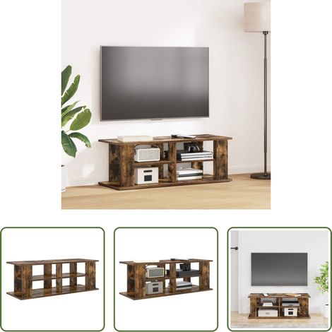 vidaXL Meuble tv minimaliste - Support de télévision Chêne fumé 96 x 35 x 33,5 cm (1/5)