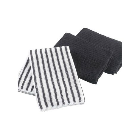 3 Torchons microfibre Cuistot Noir et Unis (1/3)