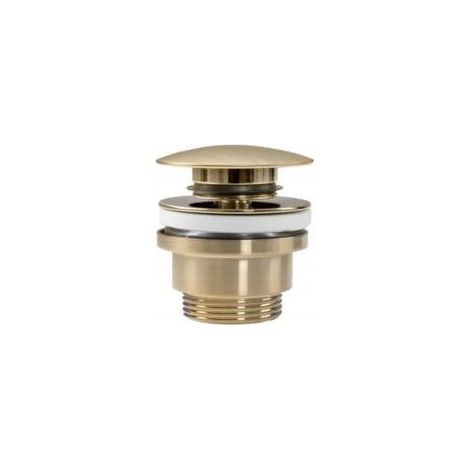 Bonde de lavabo clic-clac universelle Laiton doré mat Diamètre 45 mm Avec trou de trop-plein Durabilité anti-corrosion (1/4)
