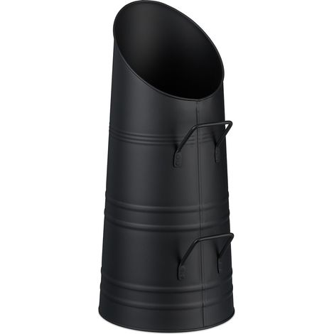 Secchio per carbone, 9L in ferro, nero opaco
