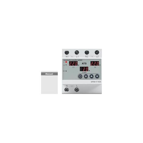 Commutateur de Transfert Automatique Inverseur de Source Monophasé 63A AC220V avec Affichage LED, protection contre les surtensions et les sous-tensions pour générateurs et systèmes photovoltaïques