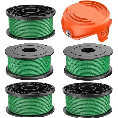 Bobina di filo per decespugliatore a batteria Black and Decker GL7033 GL8033 GL9035 A6486, diametro 2,0 mm, lunghezza 6,1 m, bobina di filo di ricambio per Black and Decker A6486 (5 + 1 pz)