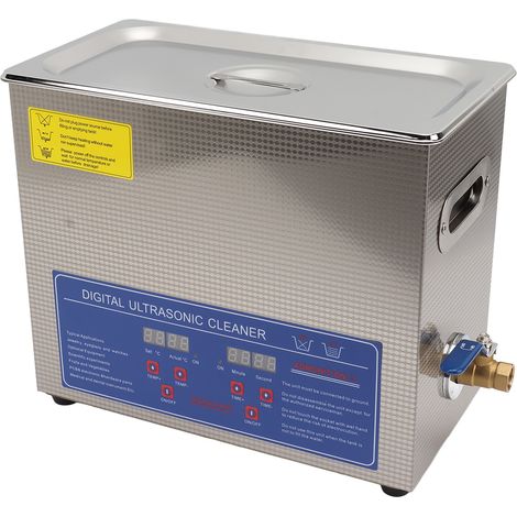 Nettoyeur ultrasonique pour vinyles 6L avec fonction chauffante, machine de lavage de disques pour laboratoires, prise UE 220-240V 50Hz (1/5)