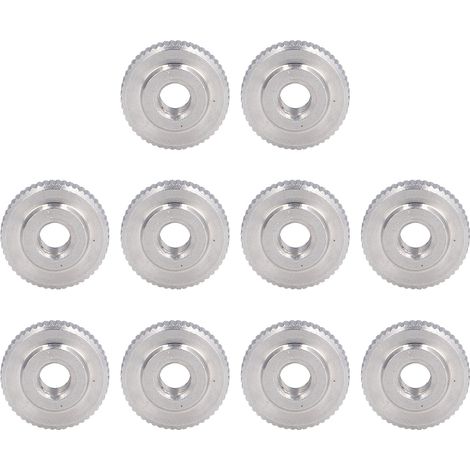 Écrou moleté à tête plate en acier inoxydable 304, trou traversant, serrage manuel, NutM5 (1/5)