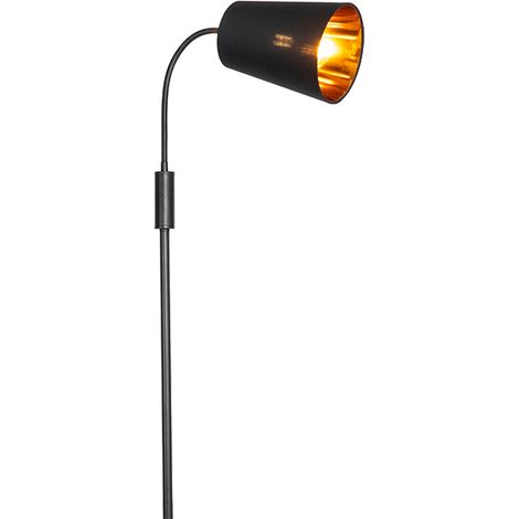 Modern Floor Lamp Black with Gold - Carmen (1/4)