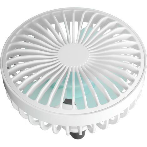 Mini-USB-Autoventilator, weiß, 3 Geschwindigkeitsstufen, Umgebungslicht, tragbar und leise (1/5)