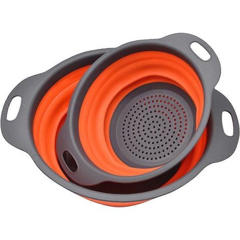 Panier pliable en silicone, passoire rétractable créative pour fruits et légumes, accessoire de rangement de cuisine (1/2)