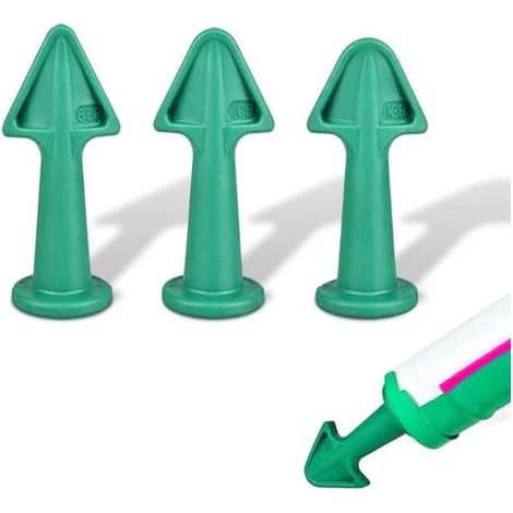 Ensemble d'outils de pointe de caulk avec adaptateur de buse Outils d'applicateur de caulk en silicone Buses réutilisables 6.5R 10R 13R (vert) (1/5)
