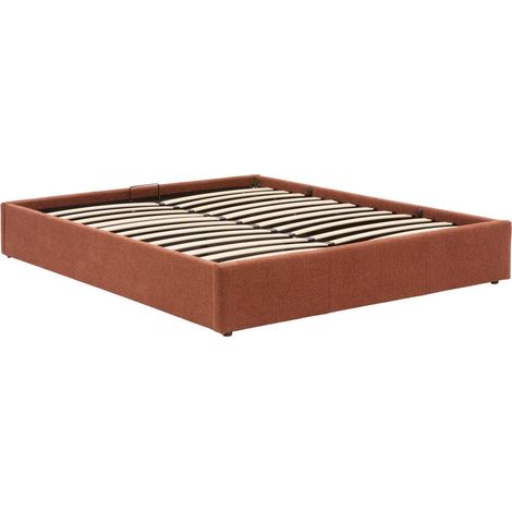 Lit coffre Luna rectangulaire 160x200cm terracotta - Atmosphera créateur d'intérieur (1/5)