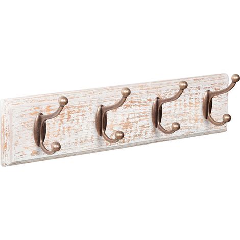 PERCHA PARED 4 GANCHOS BLANCO DECAPADO - 9504BLBR