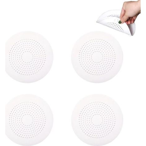 Lot de 4 filtres d'évier en silicone pour douche, baignoire et cuisine (blanc) (1/4)