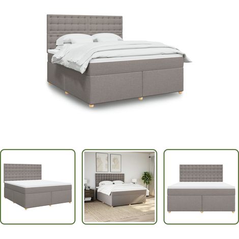 vidaXL Taschenfederkern - Boxspringbett mit Matratze Taupe 180x200 cm Stoff (1/5)