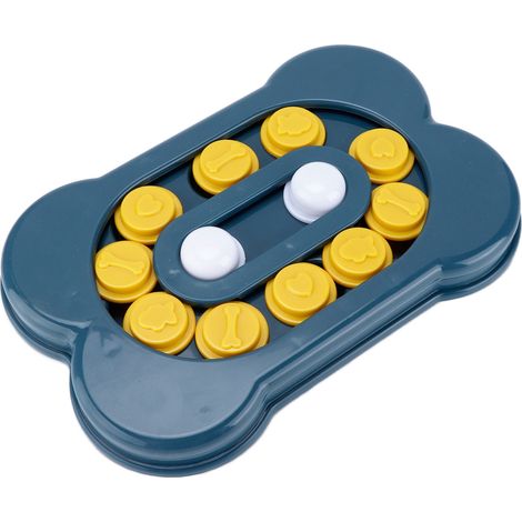Gamelle ludique et interactive pour chiens et chats - Gamelle à alimentation lente - Bleue (1/5)