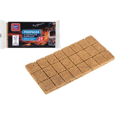Legna da ardere per accendere barbecue, camini, stufe o falò, grigia, 24 cubetti (1/2)