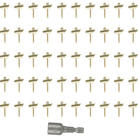 Lot de 50 clous de fixation de 5 cm (2 pouces) en acier inoxydable galvanisé pour clôtures en treillis métallique et tissées