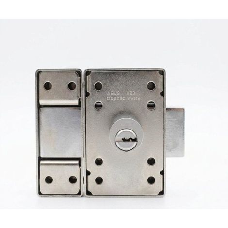 Verrou de porte haute sécurité - ABUS - VP12R CC 45 F9 - Double cylindre - Acier brossé - 12 goupilles (1/5)
