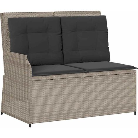 Maison Exclusive - Sillón reclinable de jardín con cojines ratán