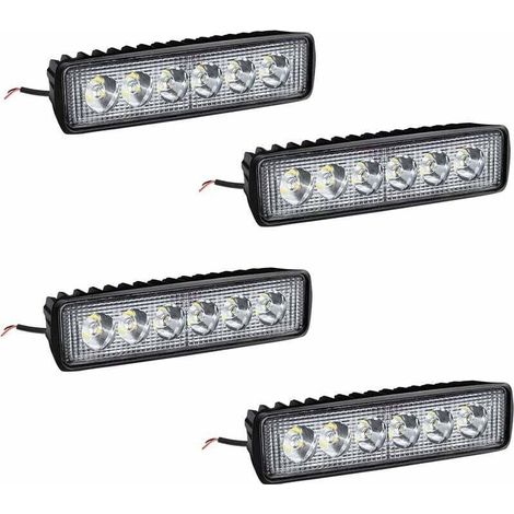 x 18W LED-Arbeitsscheinwerfer, Lichtleiste, Arbeitsleuchte – IP67 Aluminium-Zusatzscheinwerfer für Geländetraktoren mit Reflektor – Fei Yu (1/4)
