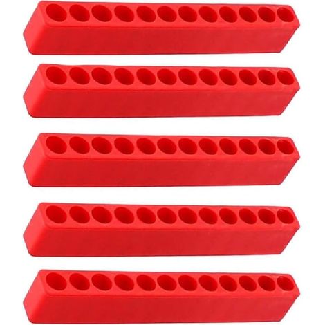 Porte Embout Visseuse, 5 Pièces Bande de Rangement pour Embouts, 12 Trous Porte-Embouts Hexagonaux, pour Tournevis, Perceuse