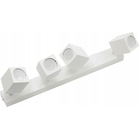 Aplique de pared de cuatro luces GU10 cuadrado blanco (1/3)