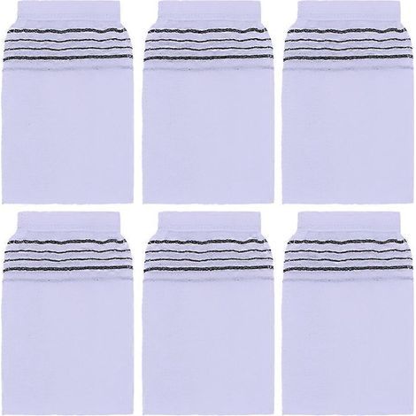 Set mit 10 Badehandschuhen aus Kunstseide, tragbaren Waschlappen, dicken Waschlappen, Saunatüchern mit rauer Textur, Badezimmeraccessoires (weiß) – 18,5 x 13,5 cm – Weiß (1/4)