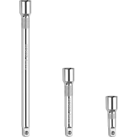 3 Rallonge Clé À Cliquet 1/2, Acier Chrome Vanadium, 75/125/250mm, Pour Réparation Auto Et Bricolage (1/5)