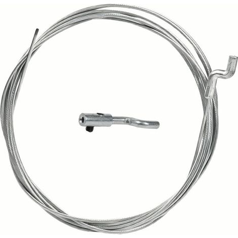 Kit de Réparation de Câble de Gaz Universel Ø1.5mm x 2.5m - Avec Embout et Serre-câble en Z pour Tondeuse, Débroussailleuse, Motoculteur (1/5)