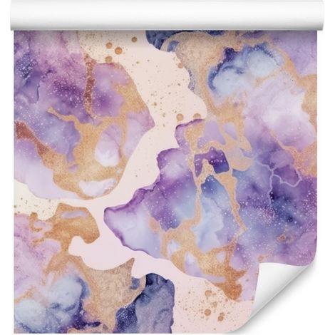 Papier peint violet encre, gris clair et crème pour salon et chambre 50x1000 (1/5)