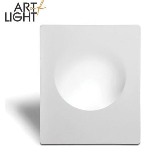 Enjoliveur pour spot GU10 - BIANCO - Blanc prêt à peindre - Métal et gypse - Encastrement 293x353 mm