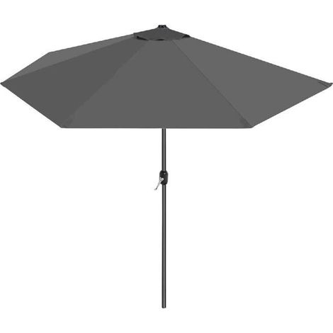 Demi-parasol de jardin coloris anthracite,parasol de balcon avec manivelle-Diamètre 270 x Profondeur 135 x Hauteur 230cm (1/4)