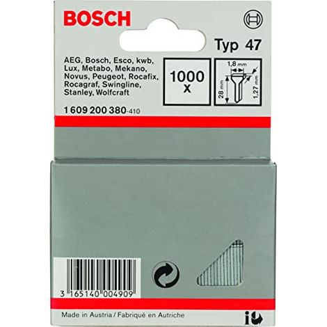 Bosch Professional 1 609 200 380 - Tipo di chiodo 47, 1,8 x 1,27 28 mm, confezione de 1000 (1/4)